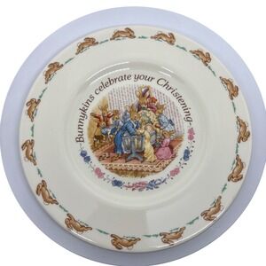 Royal Doulton Bunnykins Celebrate Christening Plate 1993 Fine Bone China Baptism